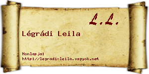 Légrádi Leila névjegykártya